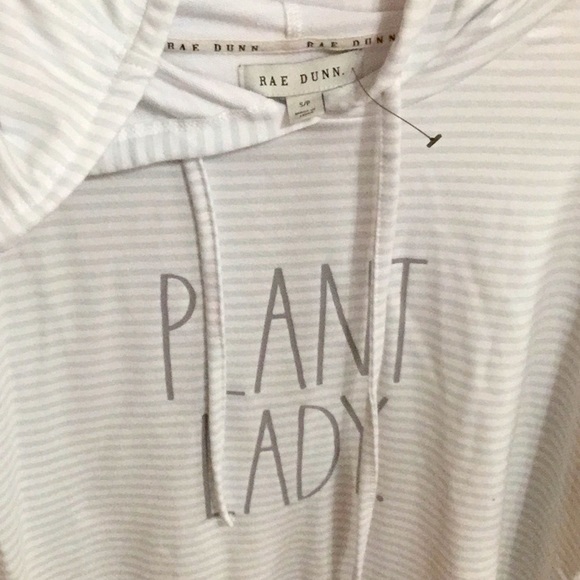 Striped Pullover Hoodie Rae Dunn PLANT LADY NWT - Picture 11 of 12